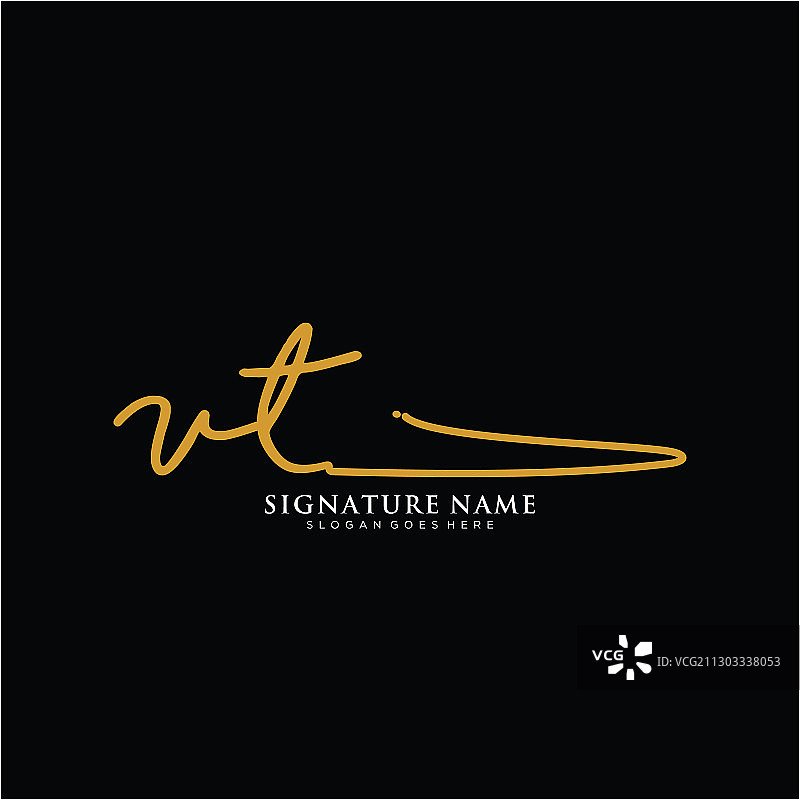 字母VT签名标志模板图片素材