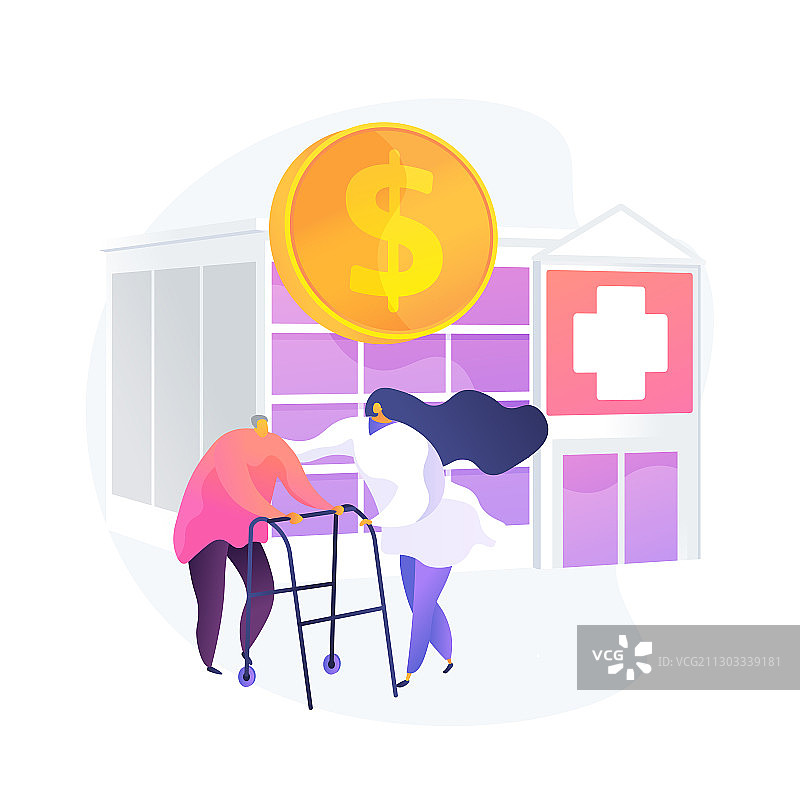 退休人员医疗保健费用概念图片素材