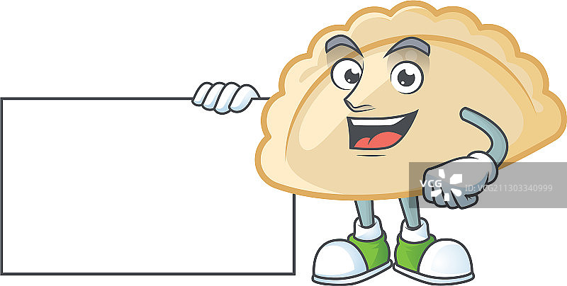 拿着板子的快乐波兰饺子卡通人物图片素材