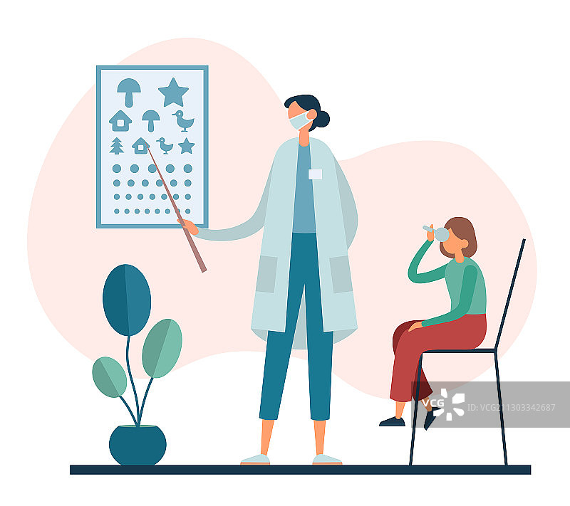 女眼科医生检查视力图片素材