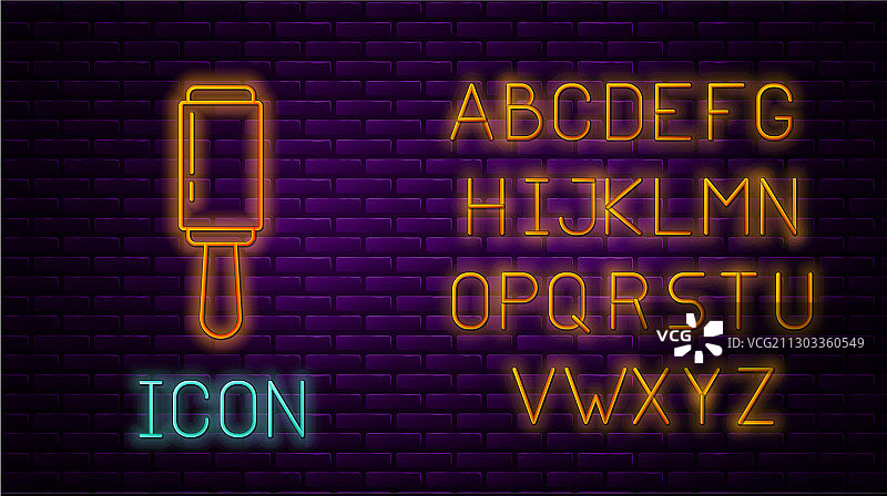 发光的霓虹灯清洁用粘性滚筒图片素材