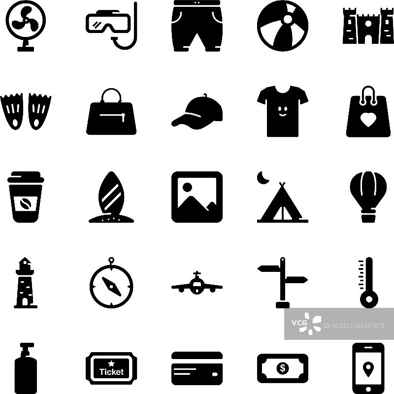 夏季假期图标图片素材