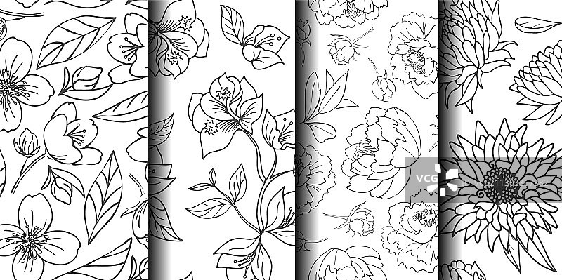 简约手绘花卉合集4图片素材