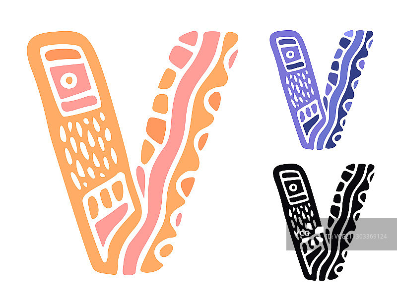 字母V儿童教育海报图片素材