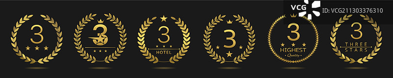 三星级酒店花环标签图片素材