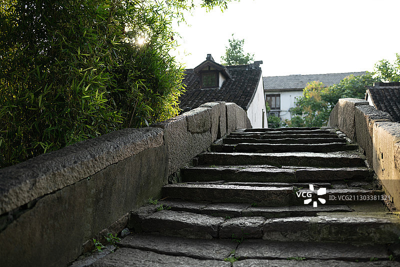 上海金山枫泾古镇小桥流水风景图片素材