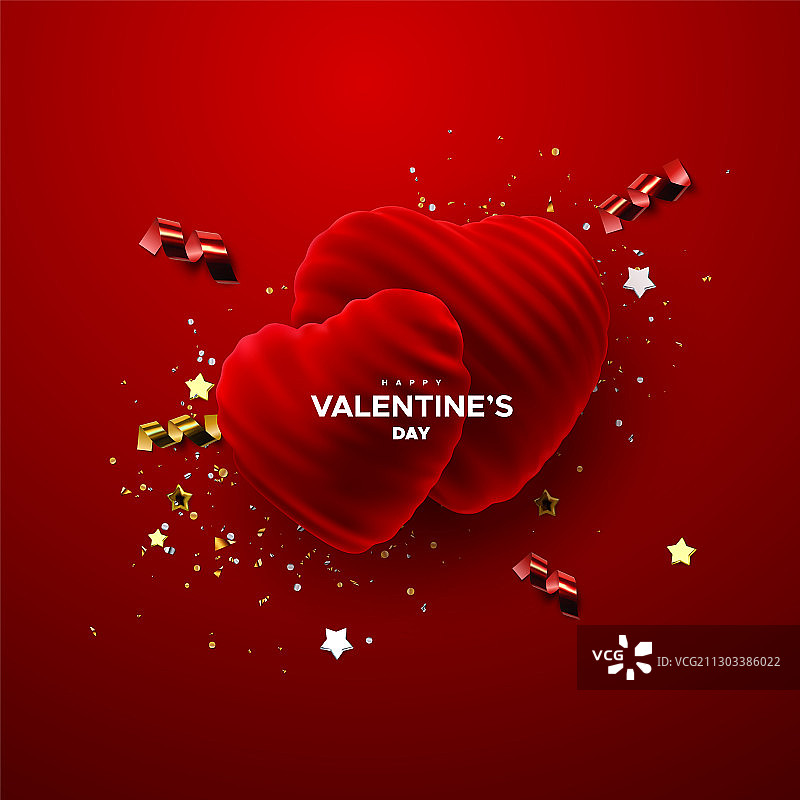 逼真3D情人节装饰图片素材