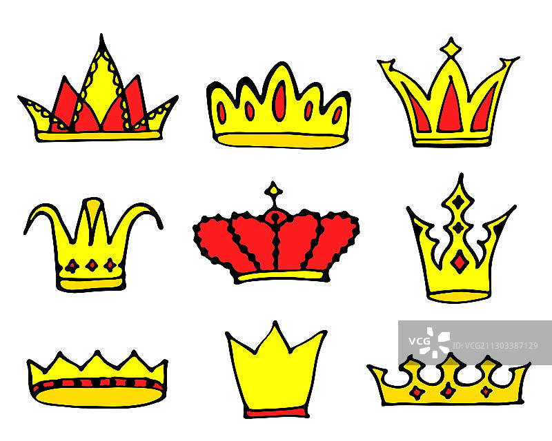 公主皇冠涂鸦素描图片素材