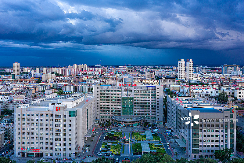 航拍酒泉市人民医院图片素材