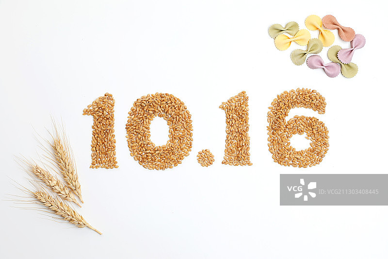 麦粒摆成世界粮食日数字1016图片素材