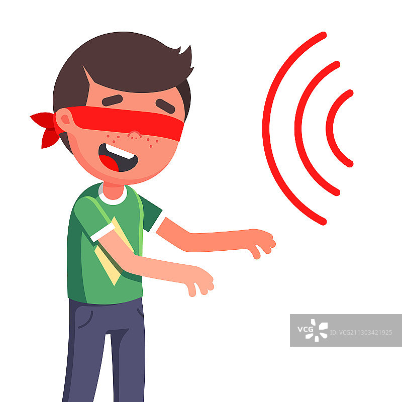 孩子们玩蒙眼捉迷藏图片素材