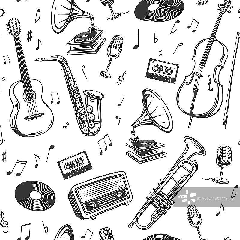 复古乐器符号图片素材