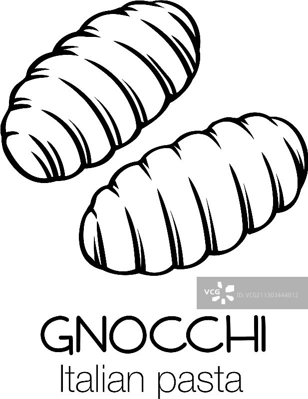意大利面疙瘩轮廓图标图片素材
