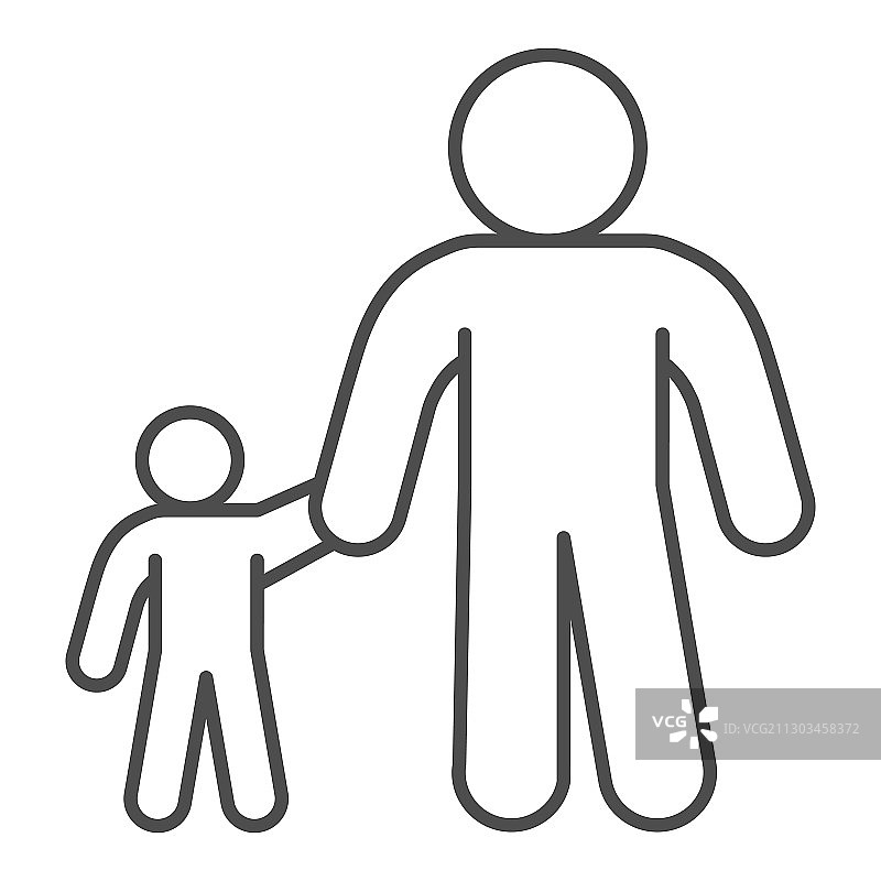 6月1日儿童节父子细线图标图片素材