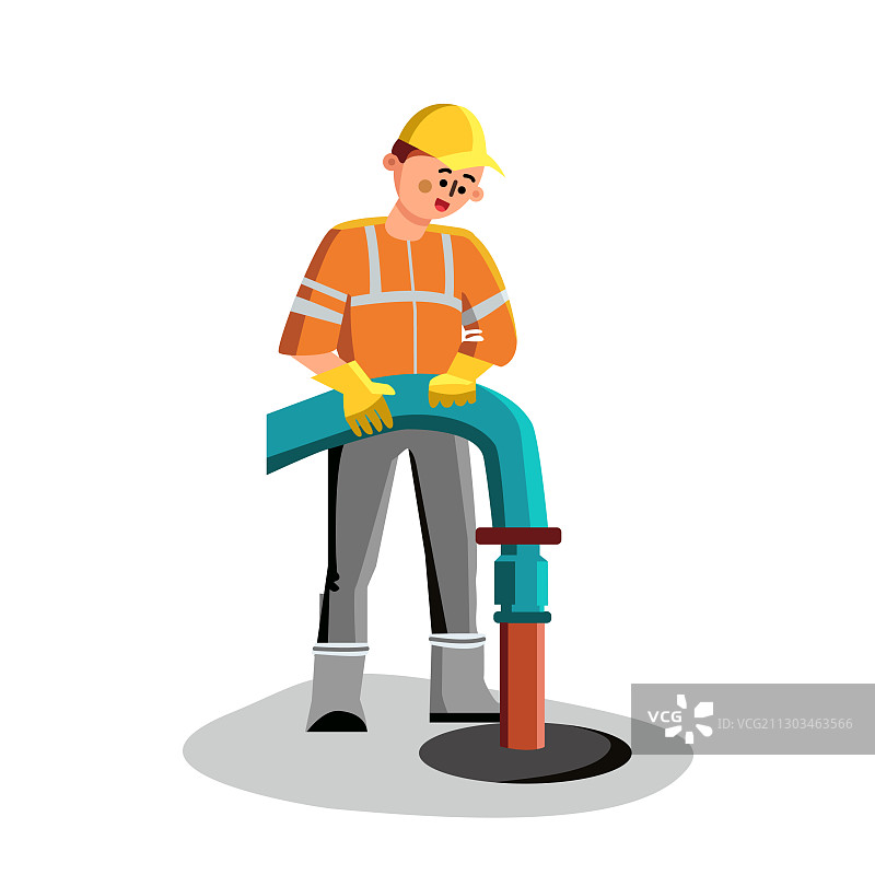 下水道疏通工人管道维修服务图片素材