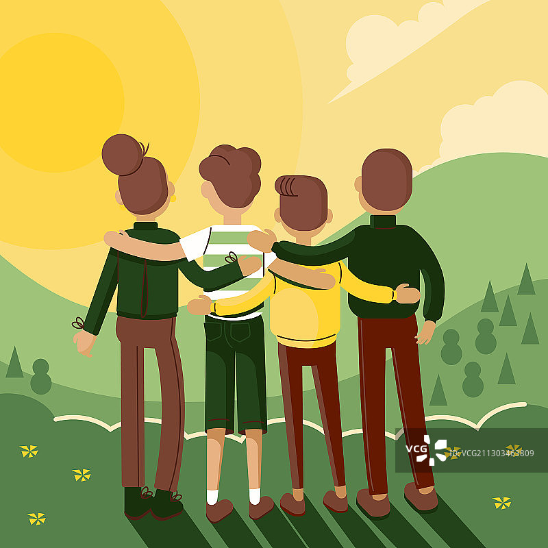 朋友们一起旅行图片素材