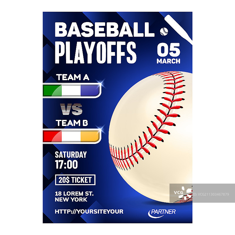 棒球缝线球排版海报图片素材