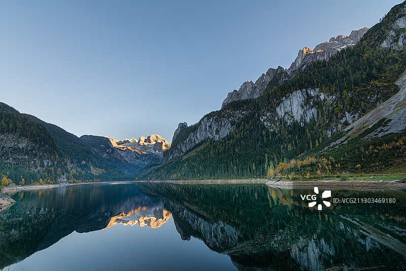 奥地利格蒙登湖光山色美景图片素材