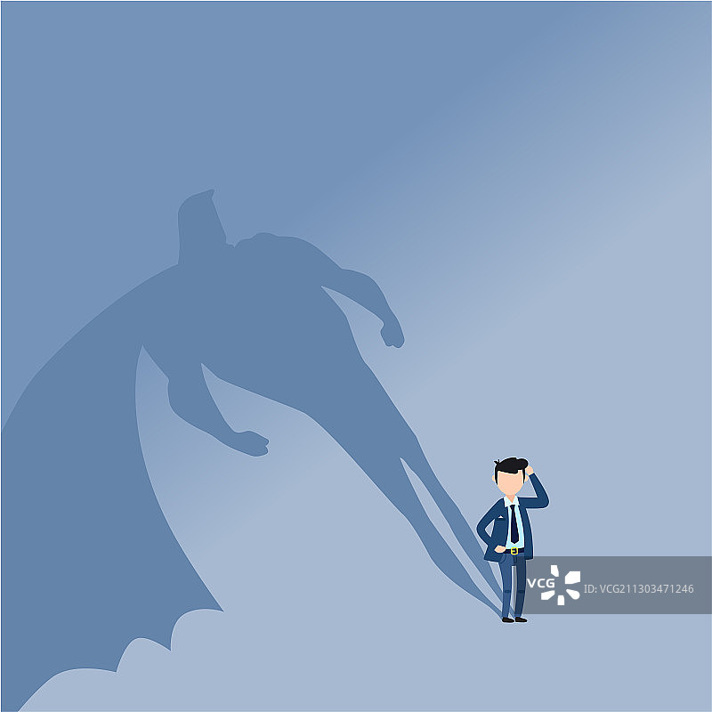 商人超级英雄成功的商业启动图片素材