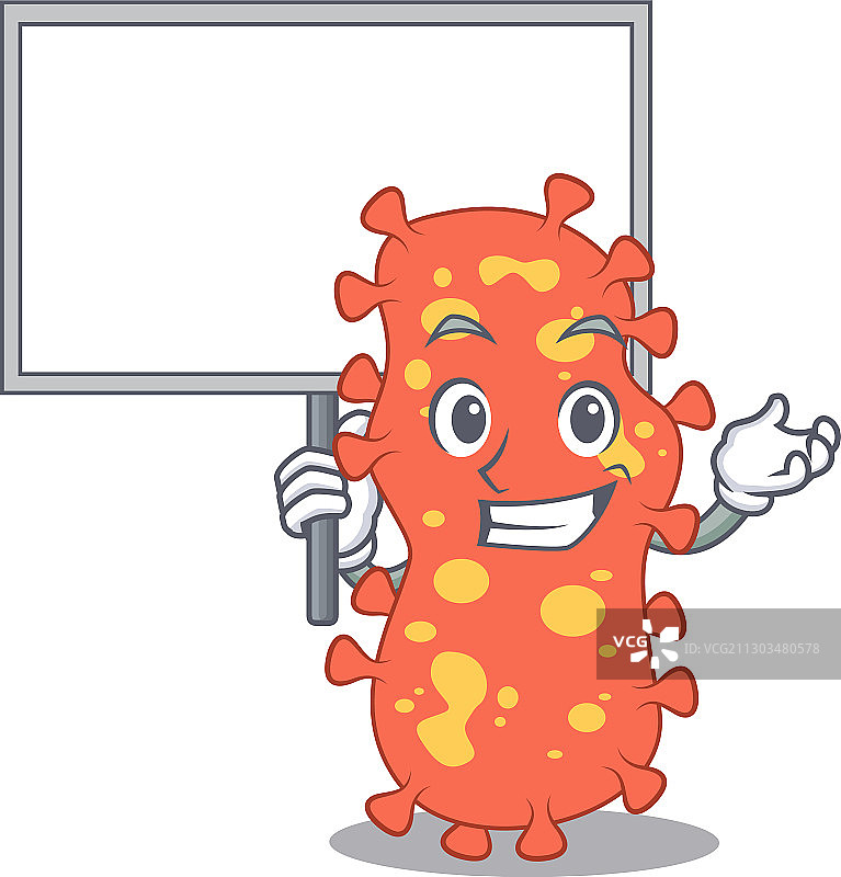 携带木板的拟杆菌吉祥物图标设计图片素材