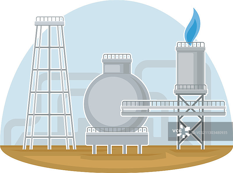 天然气开采站图片素材