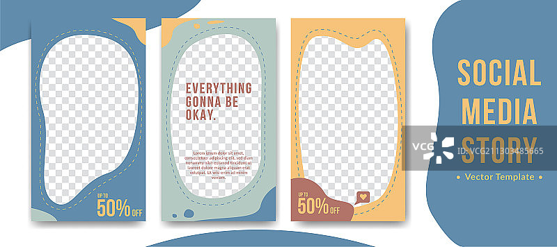 可编辑的抽象风格Instagram社交媒体故事图片素材