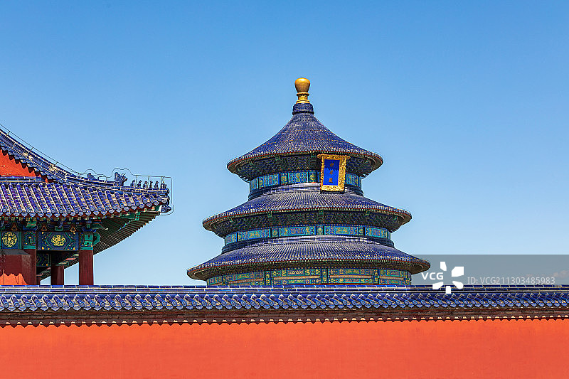 白昼蓝天北京天坛公园祈年殿宫殿旅游旅行中国历史传统文化图片素材