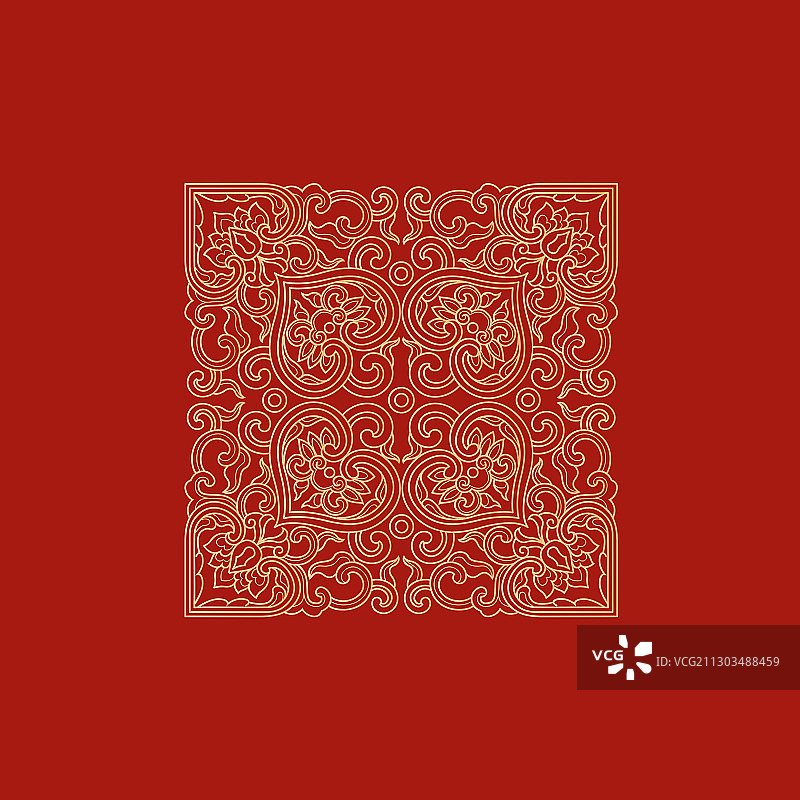 传统装饰花纹，红色喜庆背景图片素材