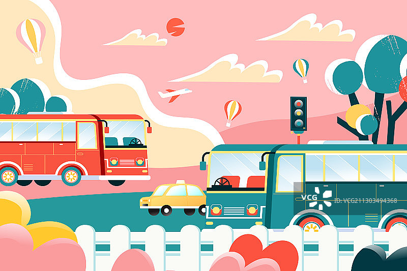 卡通城市交通出行生活方式社会民生出行打车手机导航地图矢量插画图片素材