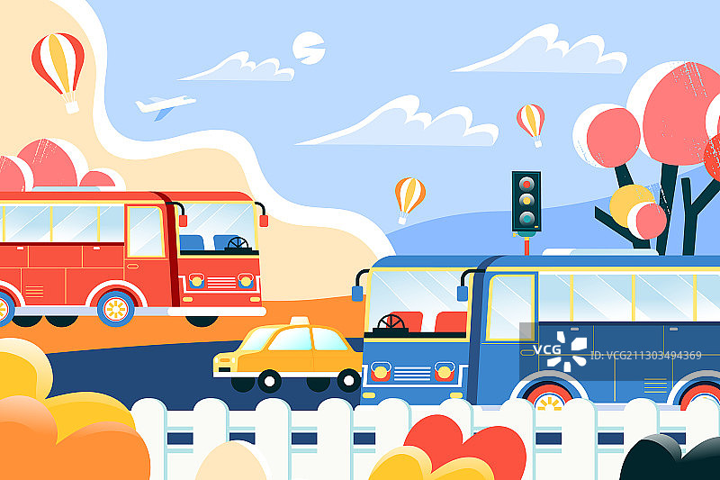 卡通城市交通出行生活方式社会民生出行打车手机导航地图矢量插画图片素材