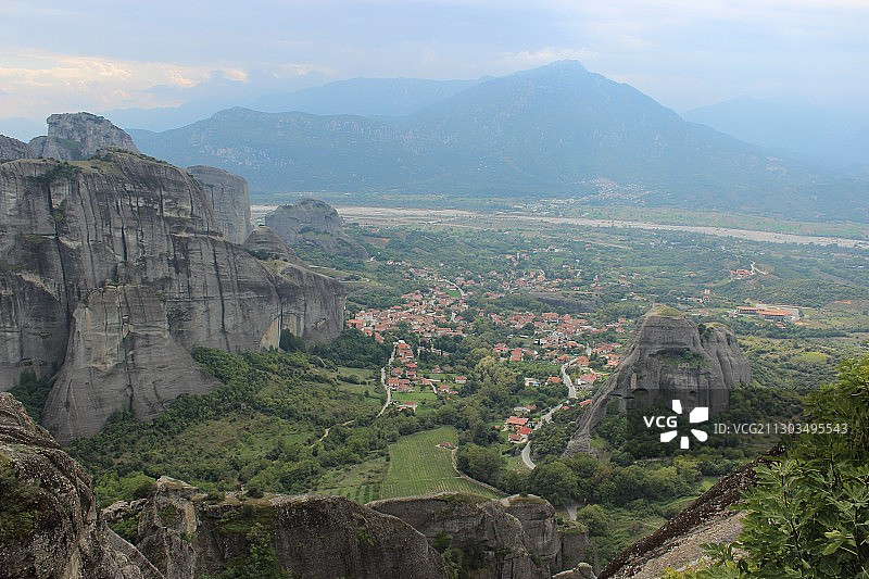 希腊特里卡拉的景观高角度视图图片素材