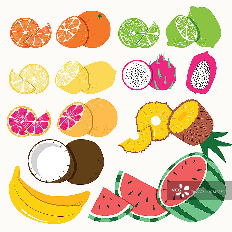 分离的异域热带水果合集图片素材