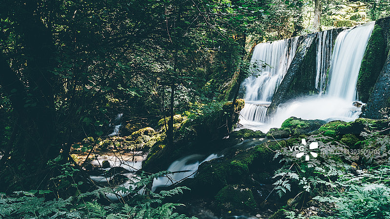 塞尔维亚莫克拉戈拉塔拉森林瀑布风景图片素材