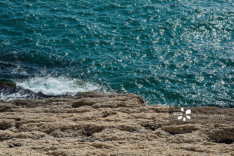 黑山乌尔齐尼海 Shore 的俯视角度照片图片素材