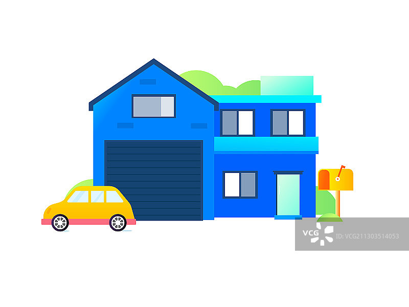 互联网房子插画矢量图图片素材