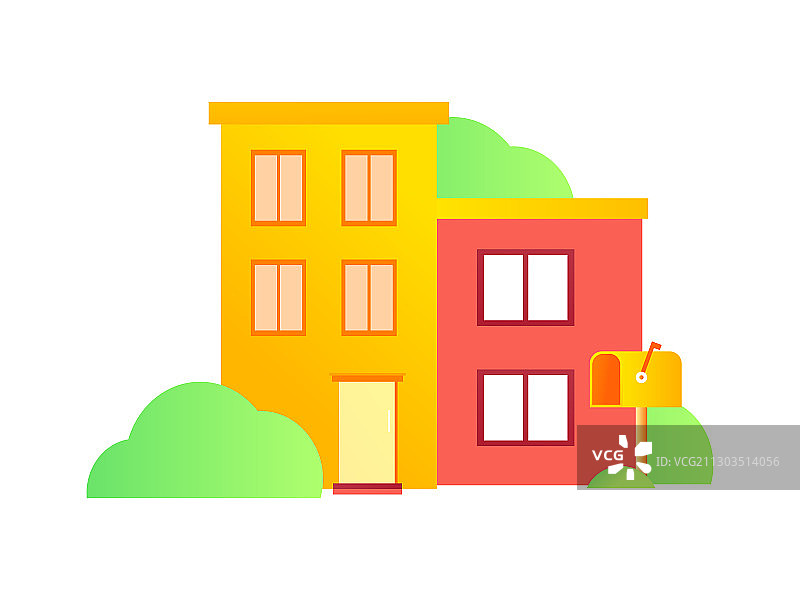 互联网房子插画矢量图图片素材