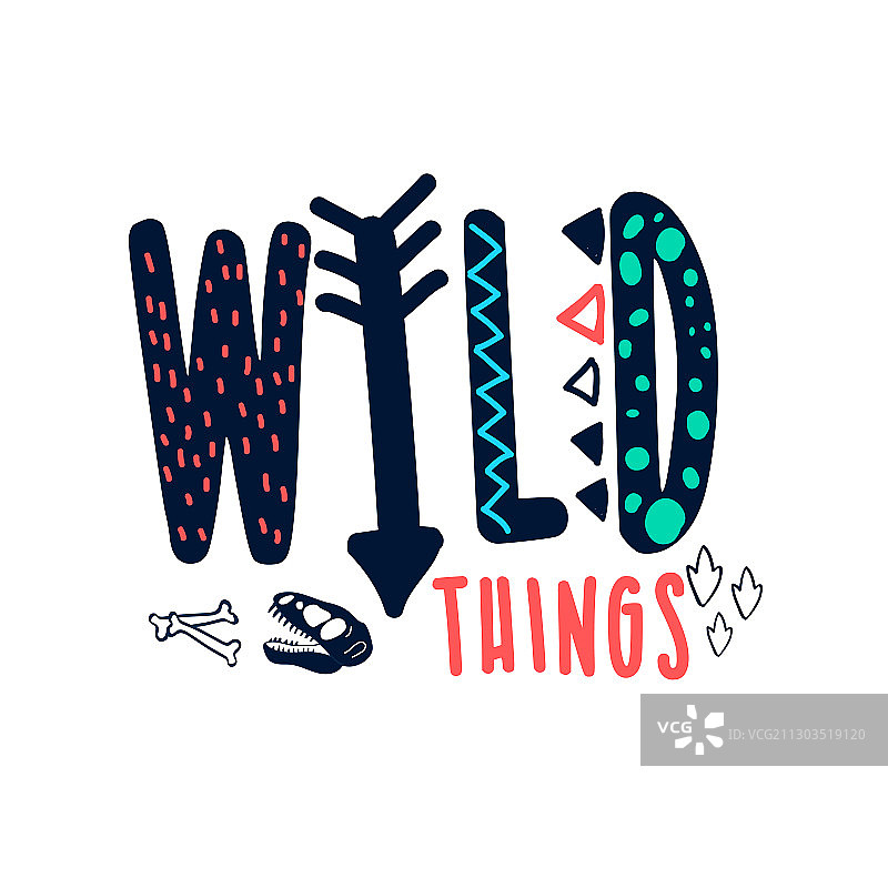 带标语的恐龙元素印花设计图片素材