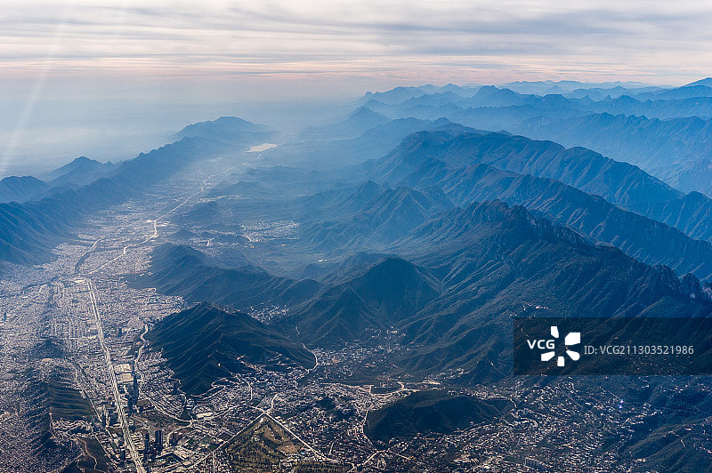 墨西哥蒙特雷雪山航拍景观图片素材