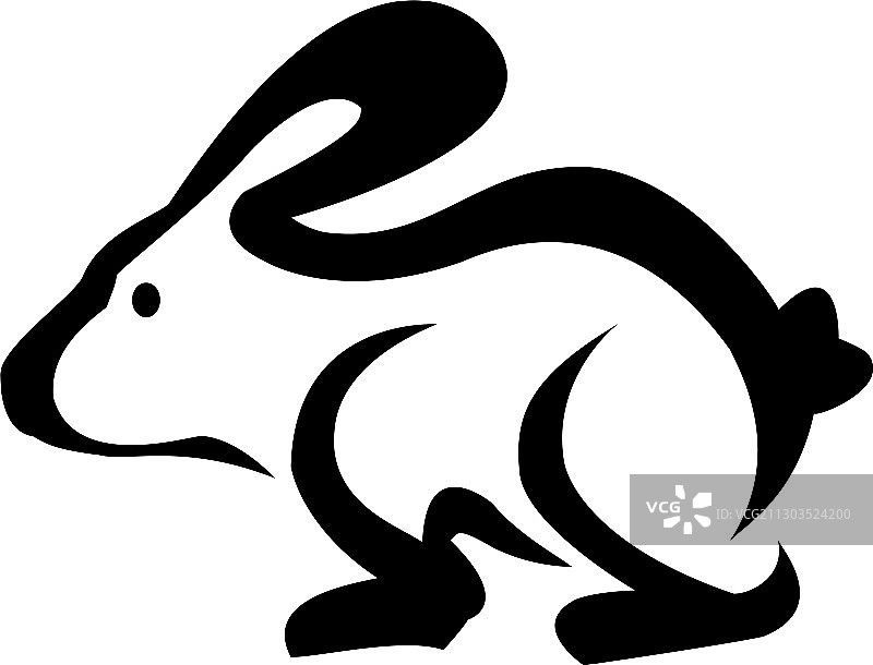 简约兔子标志设计图片素材