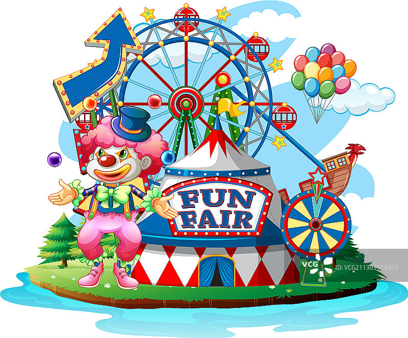 马戏团小丑表演场景图片素材