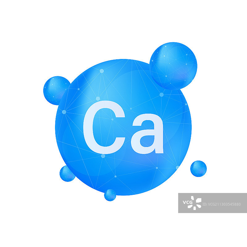 白色背景上的蓝色钙元素图片素材