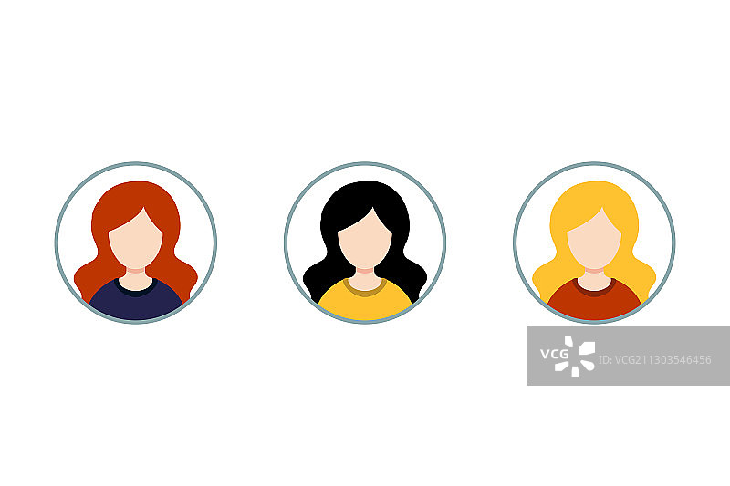 女性卡通头像合集图片素材