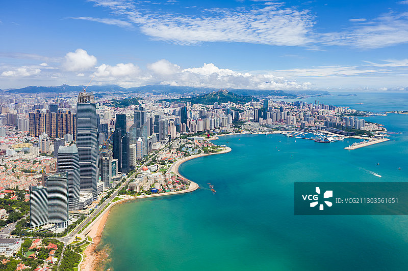 青岛浮山湾航拍图片素材