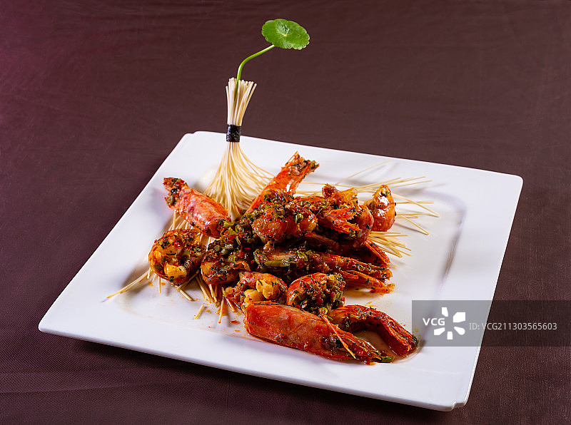 酱爆海鲜大虾图片素材