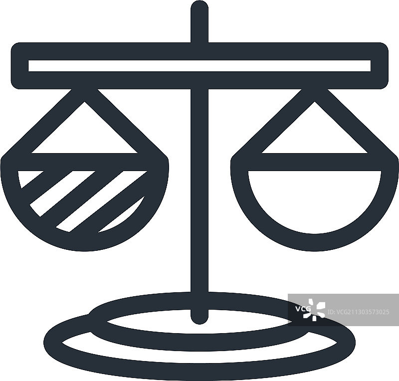 法律天平线条风格图标设计图片素材