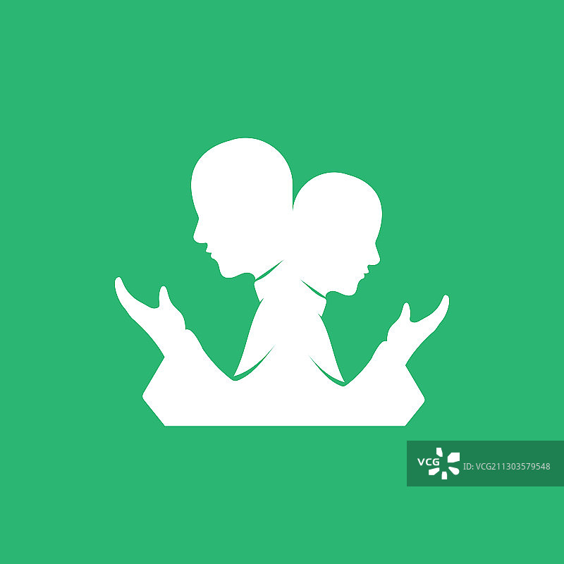 绿色背景下的祈祷之手标志图片素材