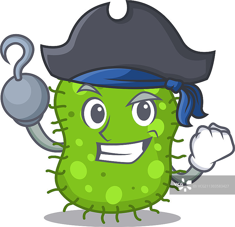 海盗造型的大肠杆菌图片素材