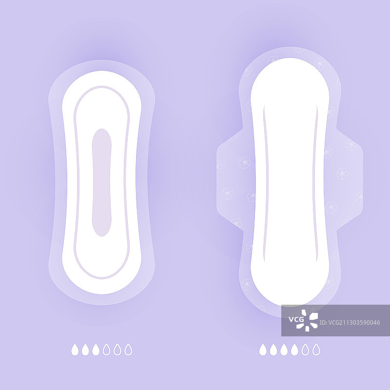 女性卫生用品图标集图片素材