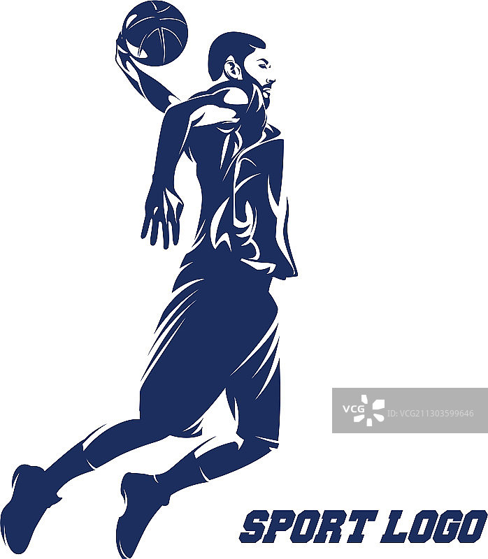 篮球运动员logo设计图片素材