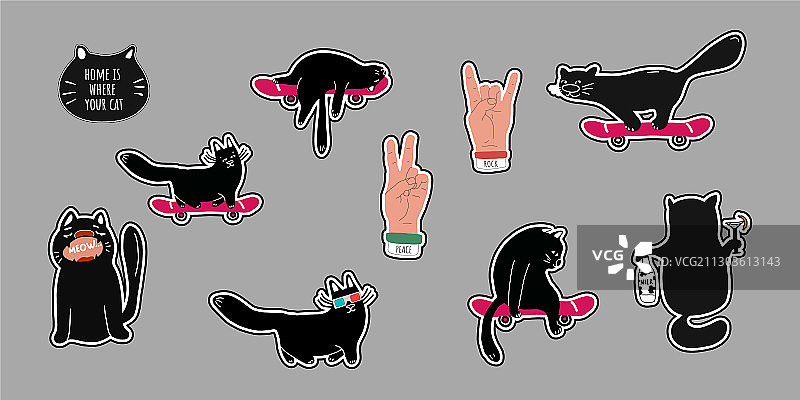 黑色素材套装图片素材